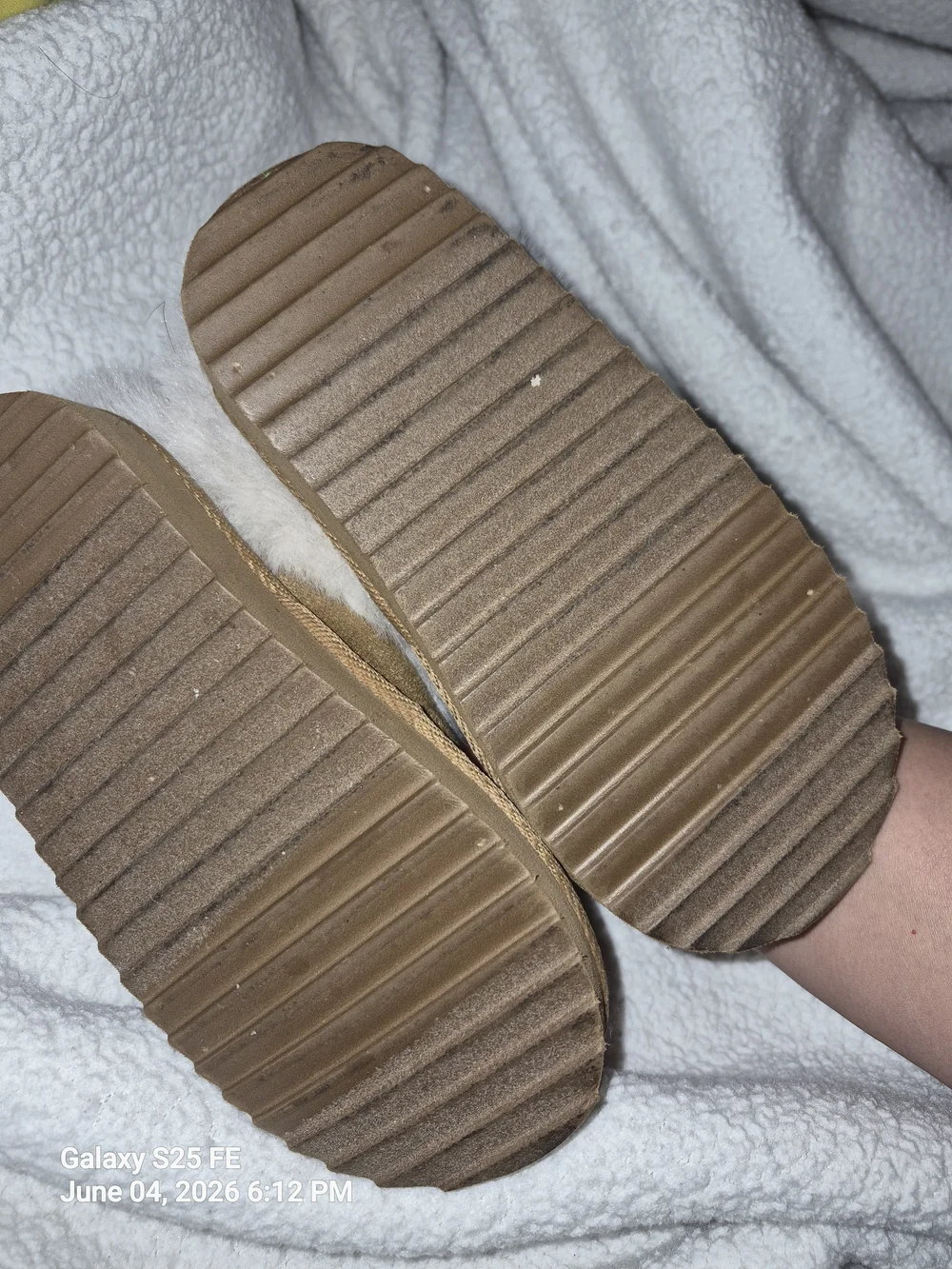 The Children's Place Tan Faux-Fur Cuff Kids Slippers